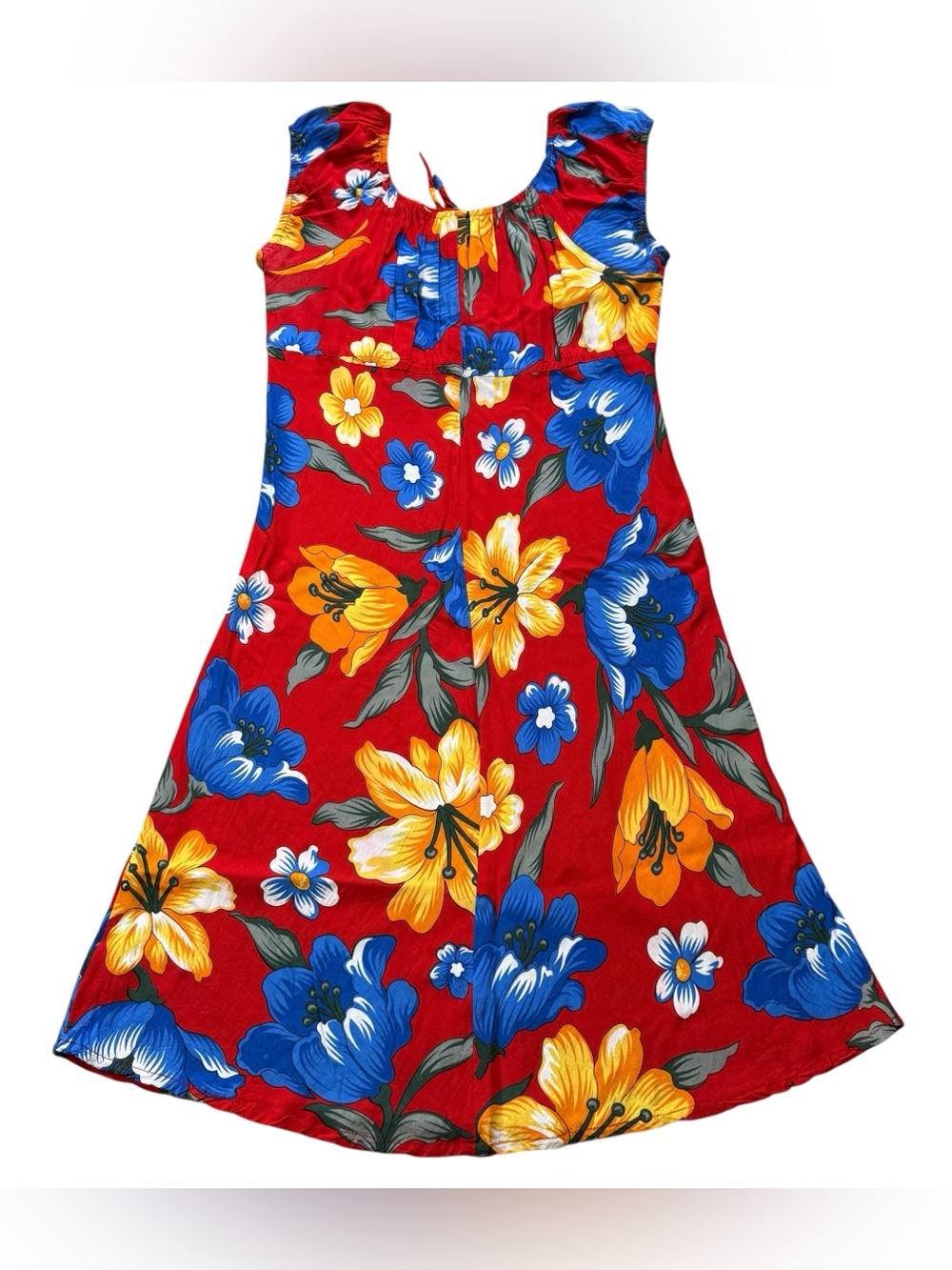 Vintage Hibiscus Collection Hawaiian Red Tropical Floral Muumuu Dress